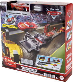 Disney and Pixar Cars Piston Cup Jump and Stunt Runway Playset & Lightning McQueen Toy Car